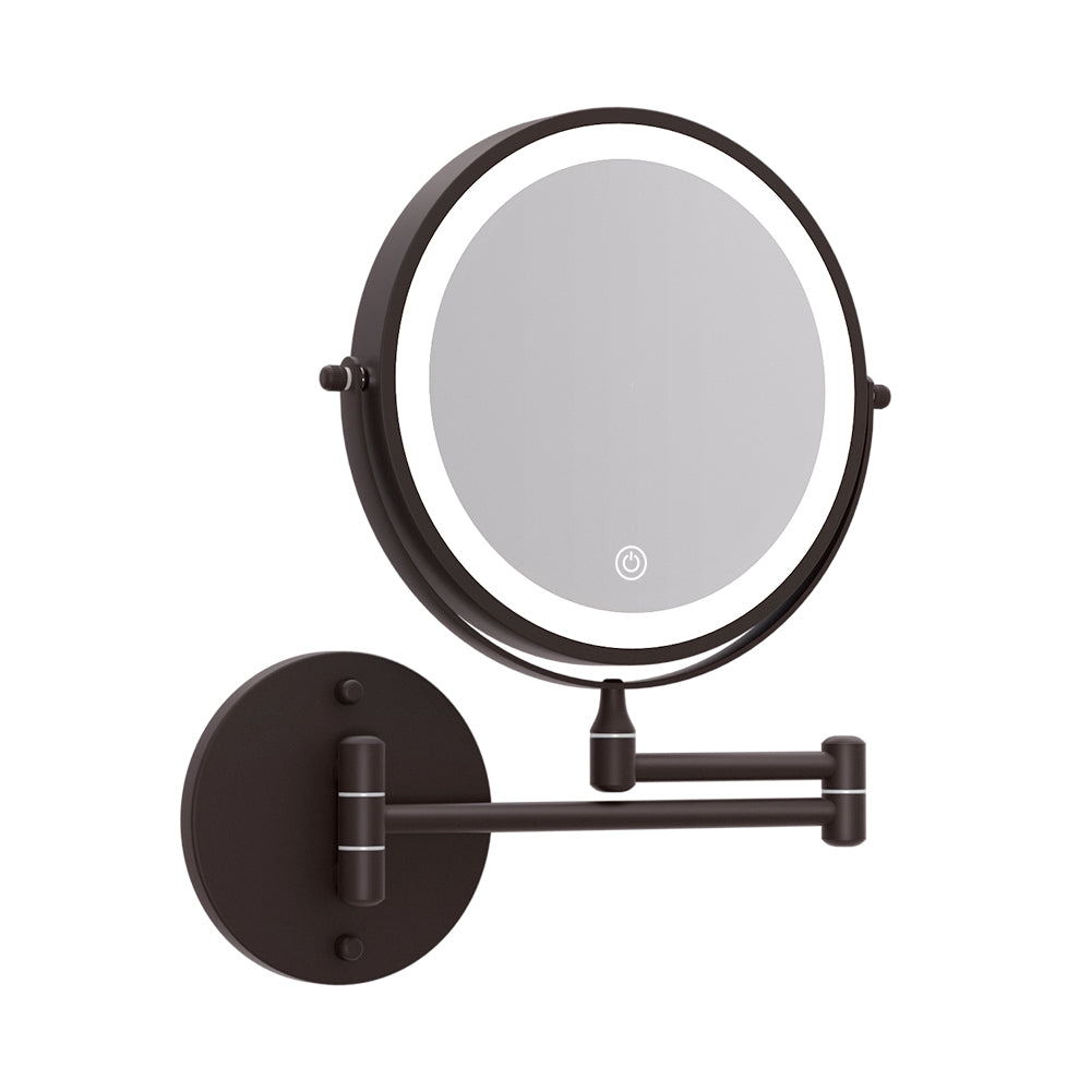 Embellir Extendable Makeup Mirror 10X Magnifying Double-Sided Bathroom Brown - SuperSaverAU - view 6