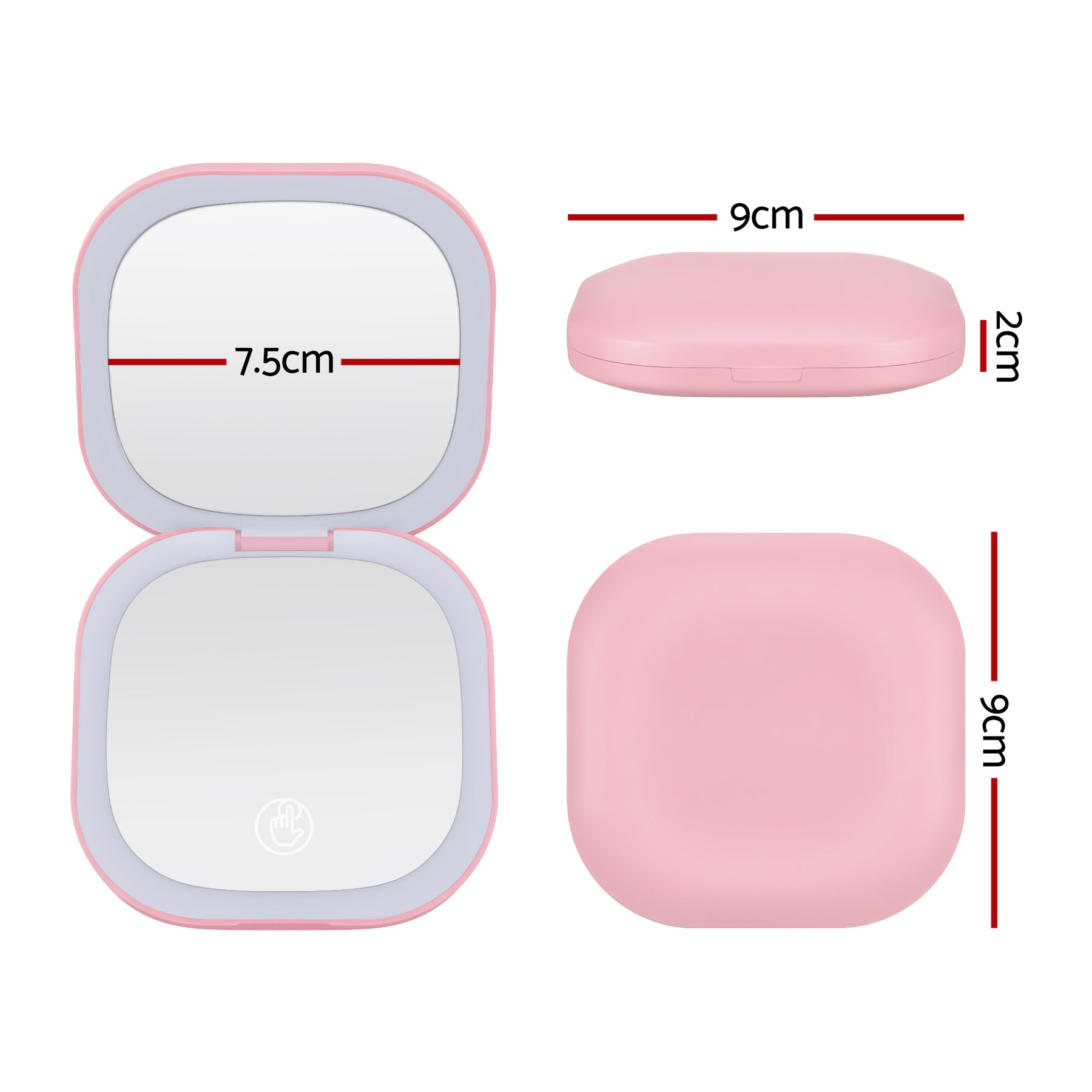 Embellir Pink LED Compact Travel Makeup Mirror 1X 10X Magnification