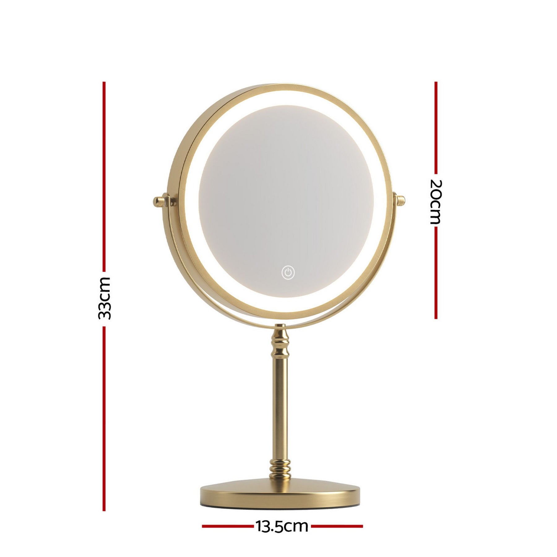 Embellir Gold Lighted Makeup Mirror 10X Magnifying Double Sided LED Rechargeable