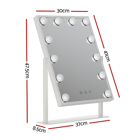 Embellir Makeup Mirror 30x41cm Hollywood Vanity with LED Light Rotation Tabletop - SuperSaverAU - view 1