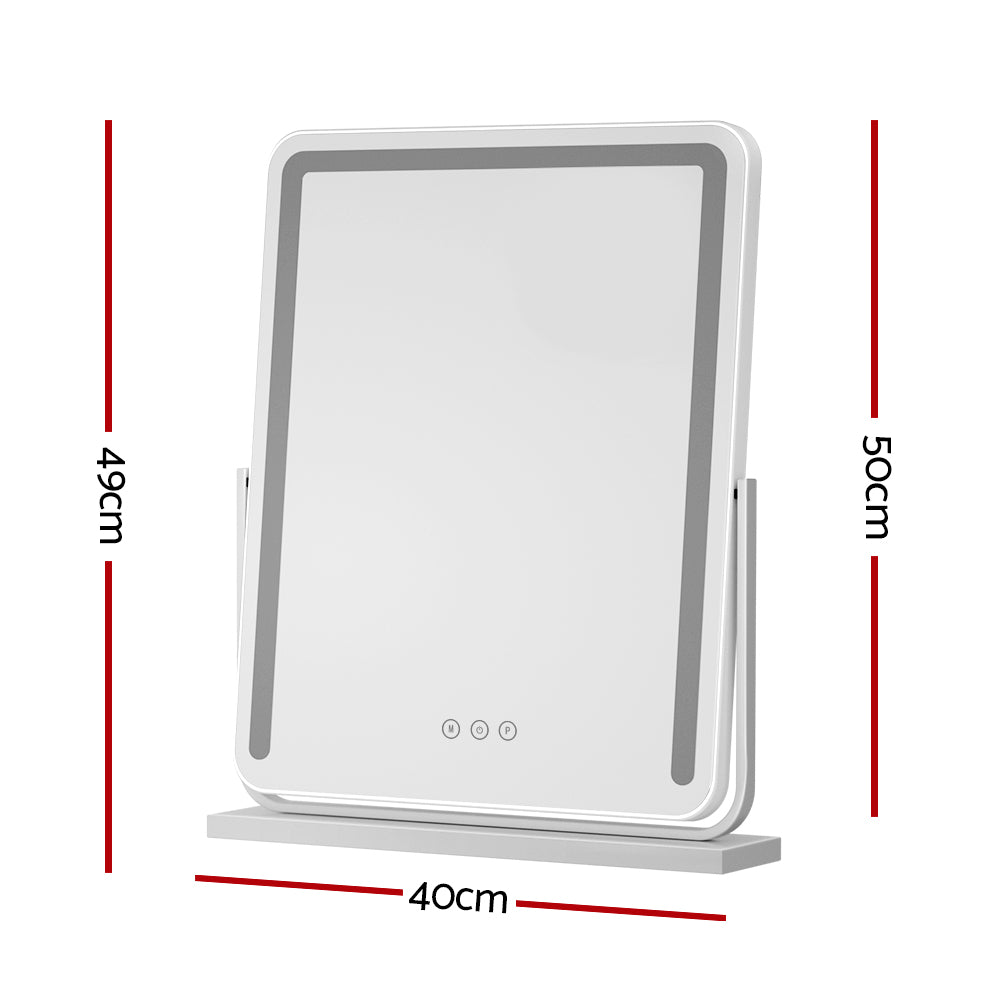 Embellir Makeup Mirror 40x50cm LED Light Strip with 180° Rotation and Touch Controls - SuperSaverAU - view 2