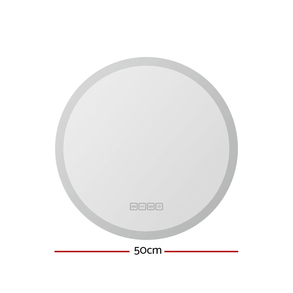 Embellir 50CM Bluetooth LED Wall Mirror with Anti-Fog and Touch Control - SuperSaverAU - view 2