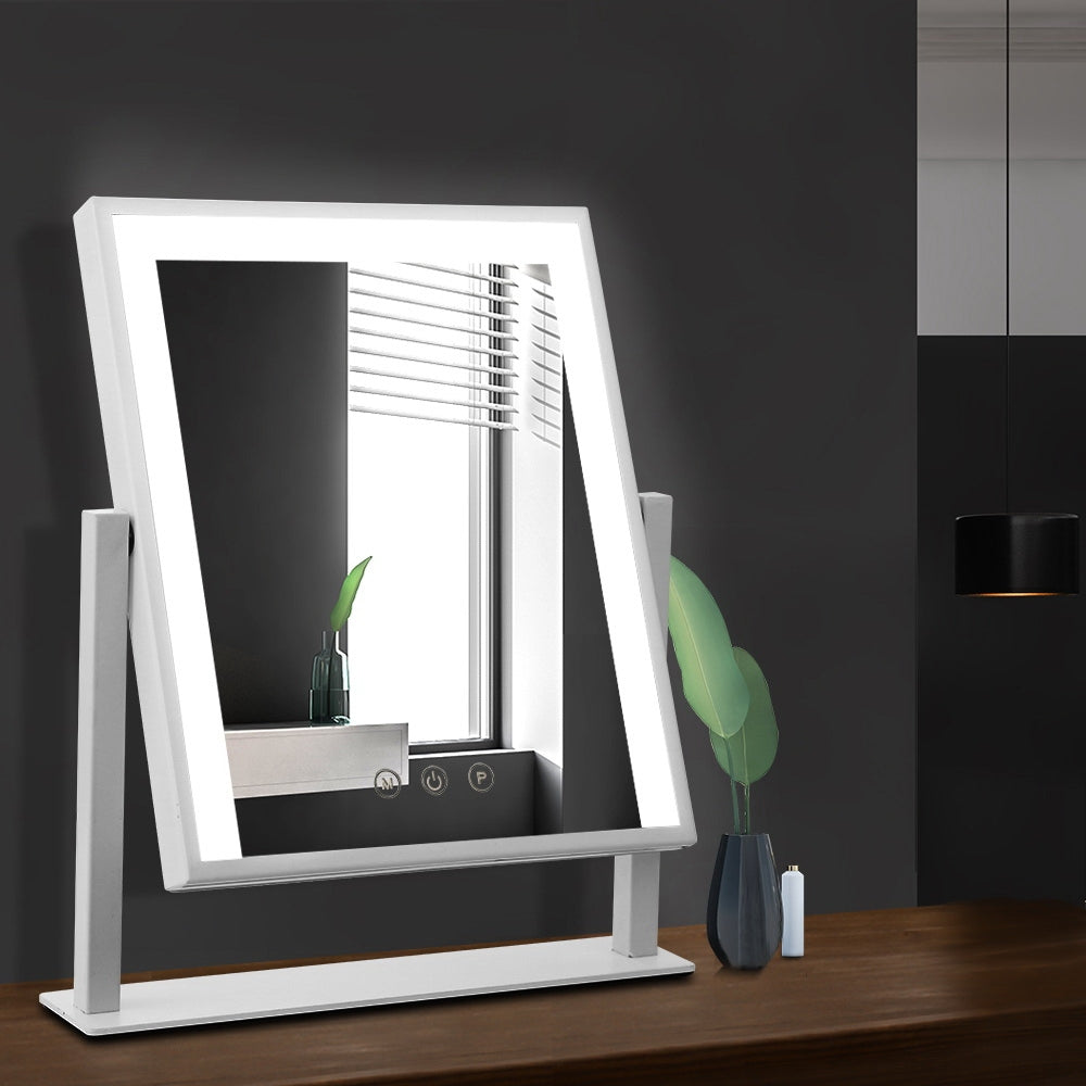 Embellir Makeup Mirror 30x40cm Hollywood Vanity with LED Light Rotation White - SuperSaverAU - view 7