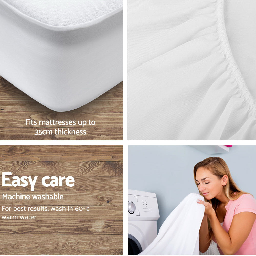 Giselle Bedding Bamboo Waterproof Mattress Protector - King, Antibacterial, Machine Washable - SuperSaverAU - view 3