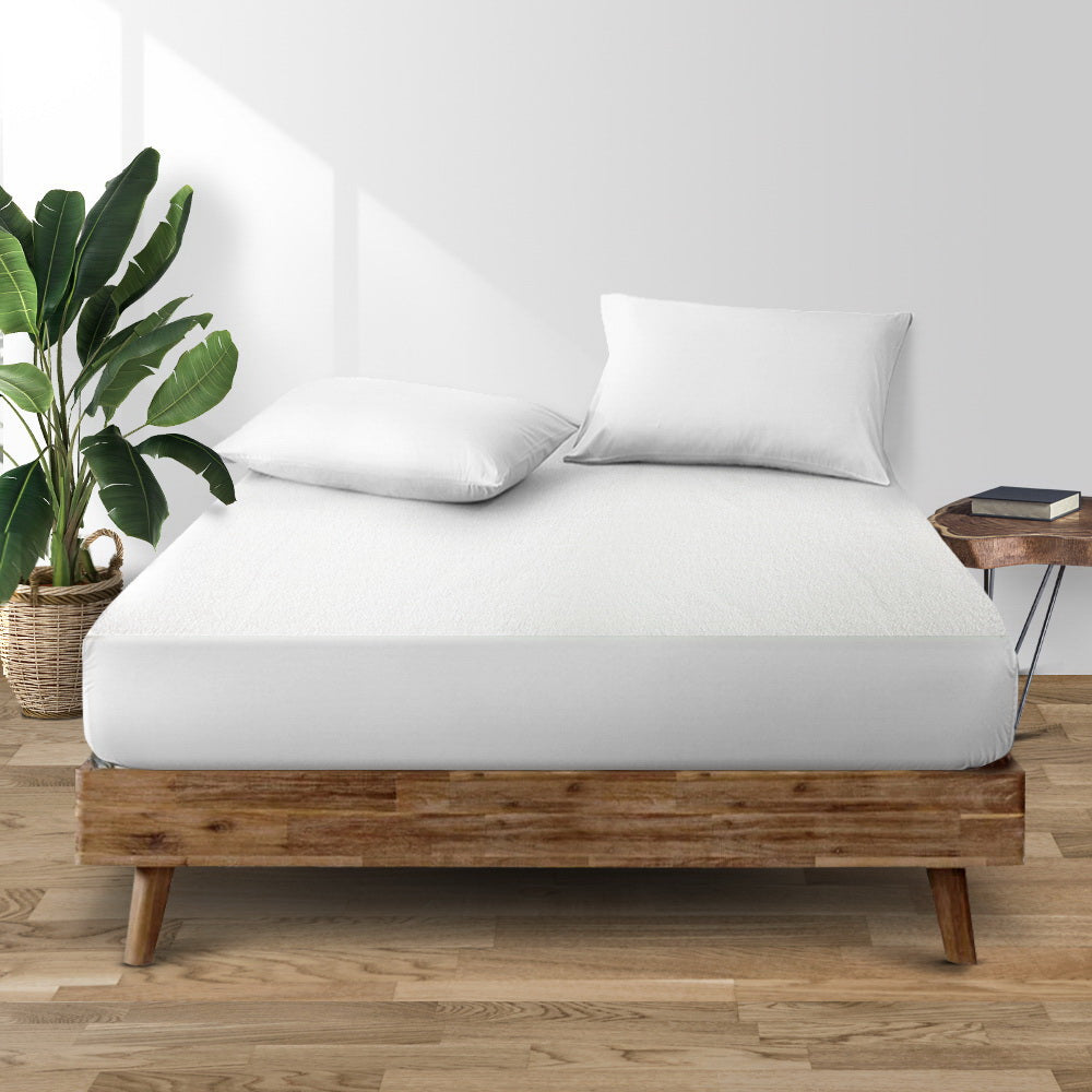 Giselle Bedding Bamboo Fabric Mattress Protector Queen - Water-Resistant, Machine Washable - SuperSaverAU - view 7