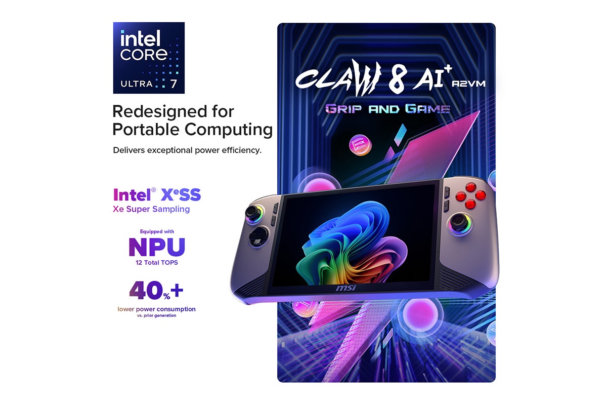 MSI Claw 8 AI+ 8" FHD Touchscreen 120Hz Handheld Gaming Console - Core Ultra 7 (1TB)