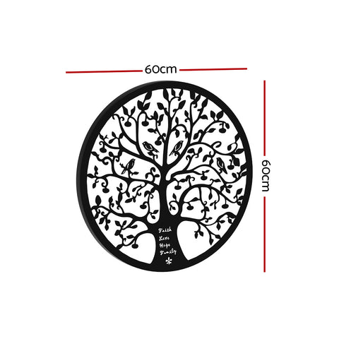 Artiss Metal Wall Art 60cm Round Tree of Life Sculpture with Wall Mounting Bracket - SuperSaverAU - view 1