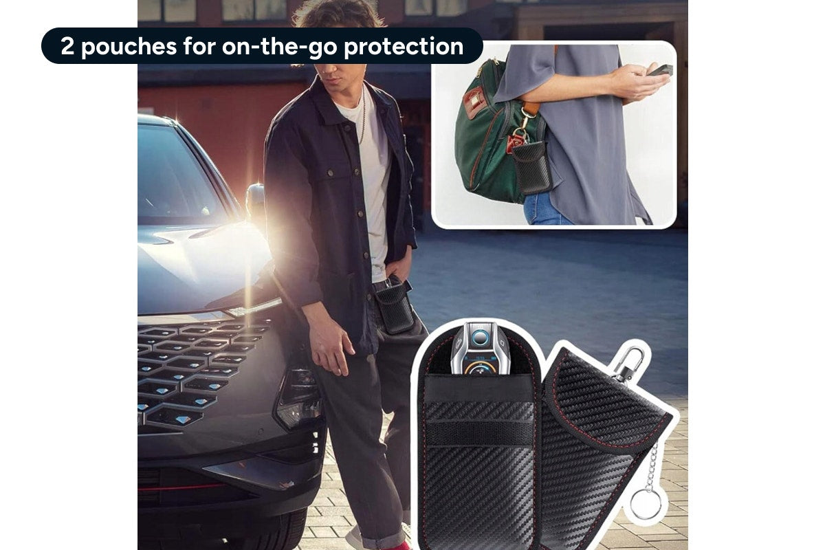 4 Piece Anti-Theft Car Key Signal Blocking Faraday Set