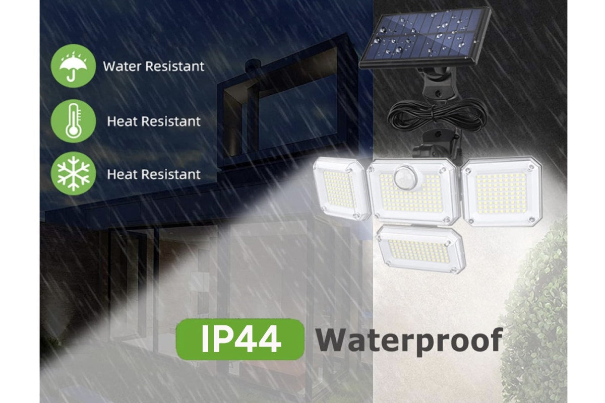 4-Headed Outdoor Solar Motion Sensor Light (333 LED)