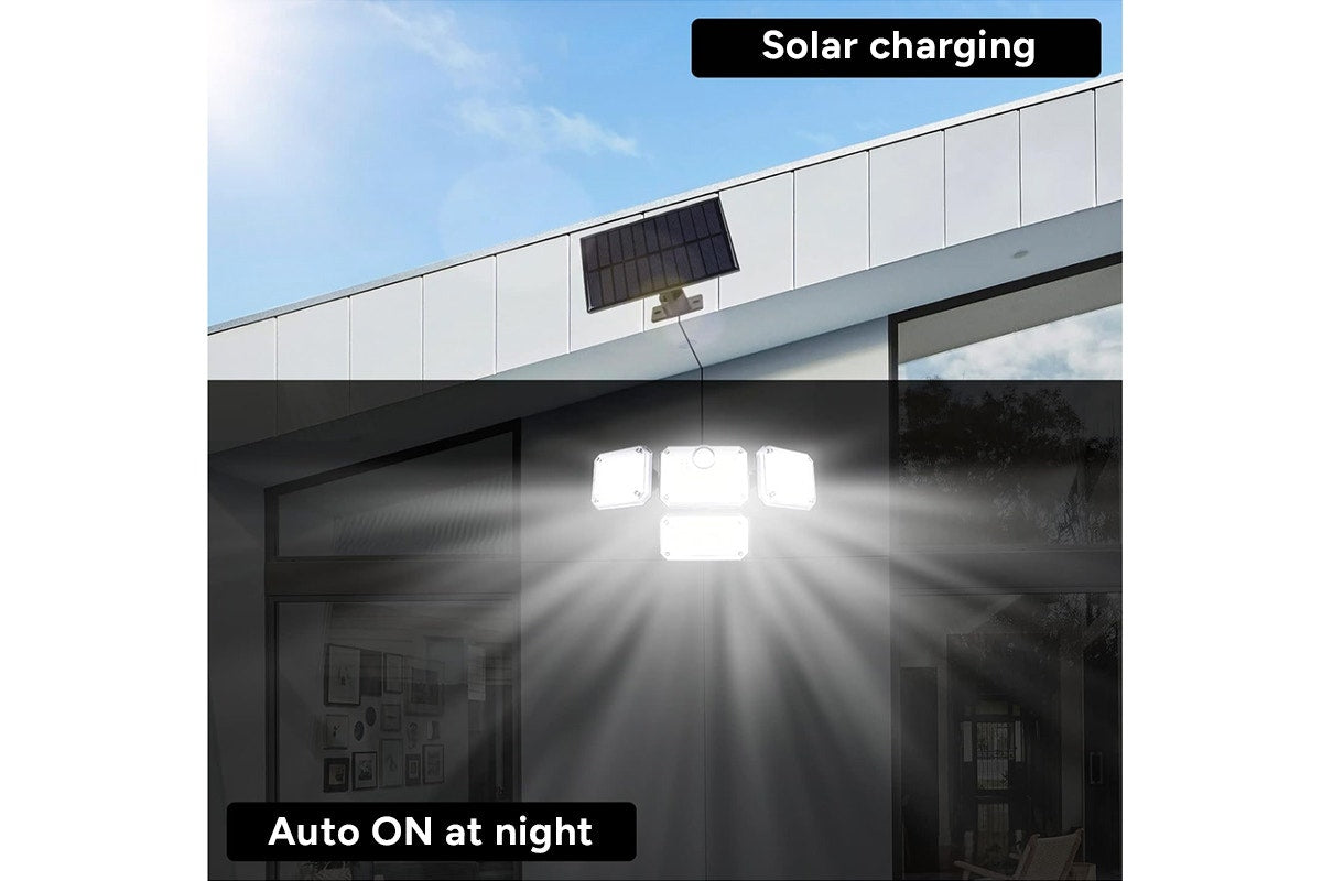 4-Headed Outdoor Solar Motion Sensor Light (333 LED)