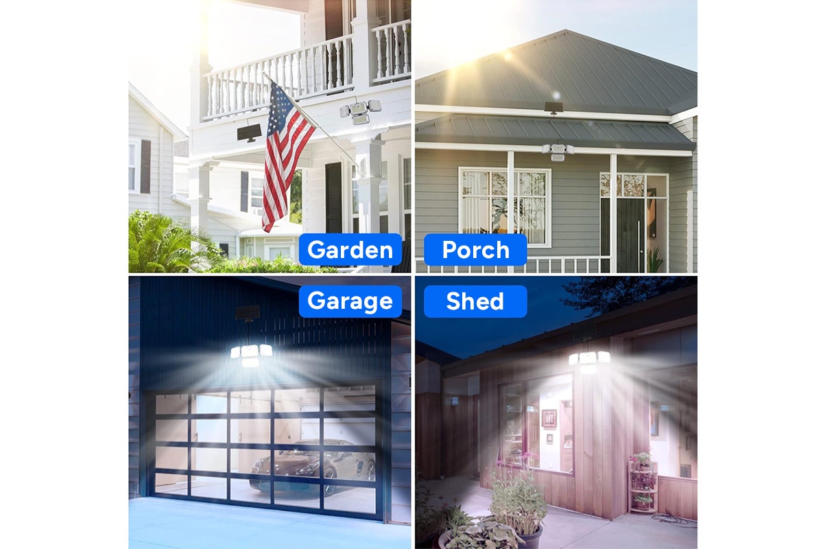 4-Headed Outdoor Solar Motion Sensor Light (333 LED)