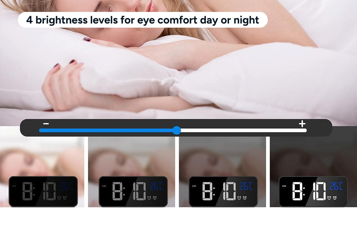 Digital Alarm Clock with Temperature Display & Voice Control
