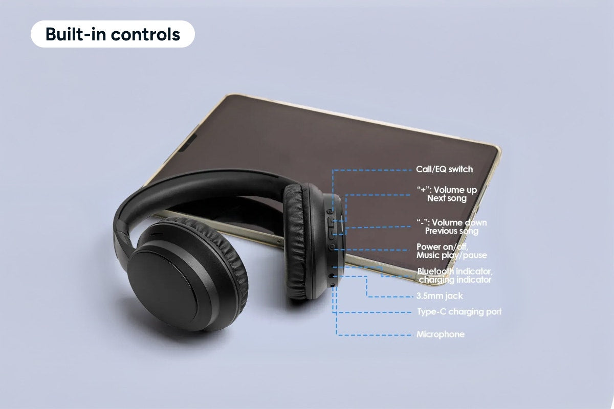 Foldable Bluetooth Wireless Over-Ear Headphones