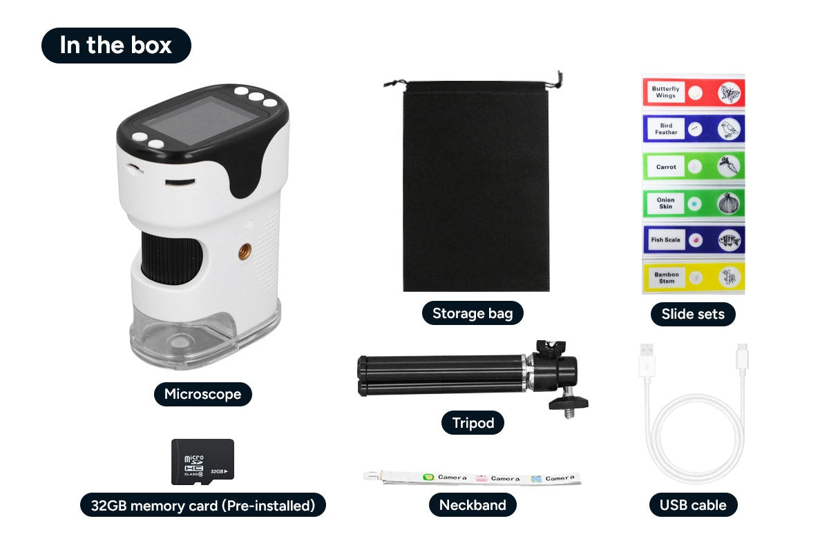 Kids Portable Handheld Microscope with Memory Card