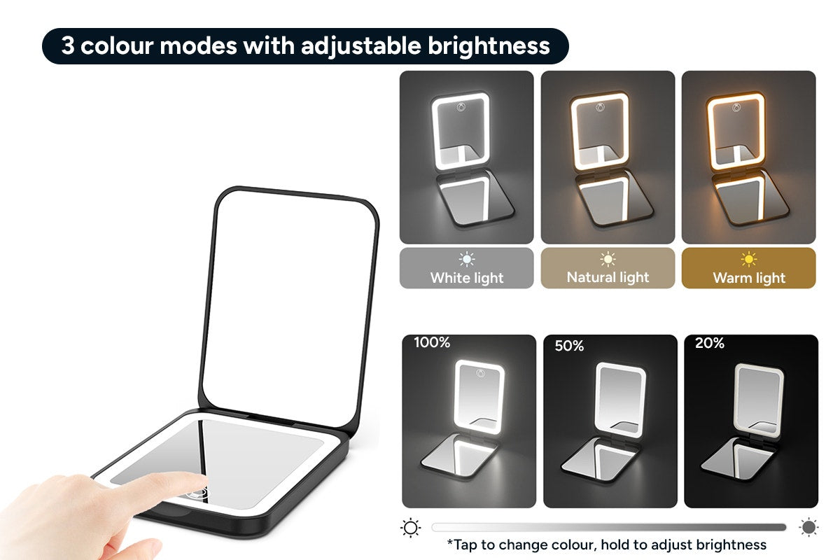 Rechargeable LED Compact Mirror (2 Pack)