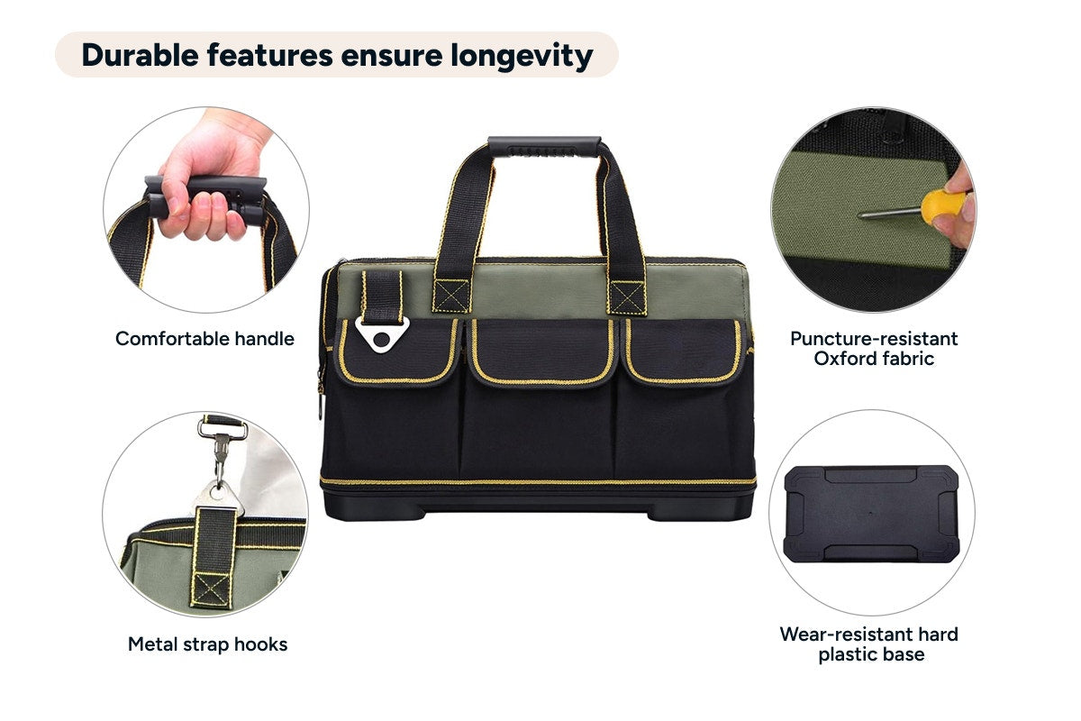 Heavy Duty 410mm Hard Base Tool Bag
