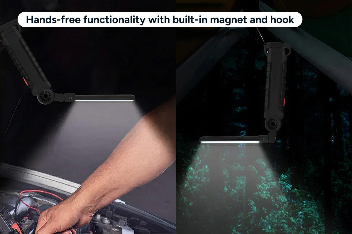 360° Foldable Rechargeable Magnetic LED Work Light (2 Pack)