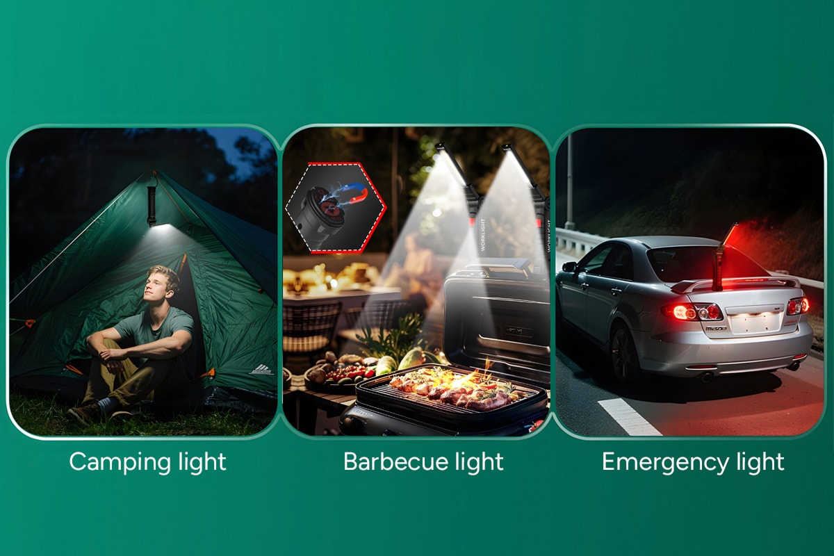 360° Foldable Rechargeable Magnetic LED Work Light (2 Pack)