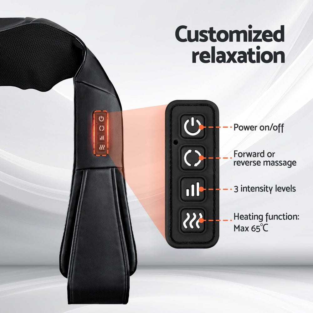 Livemor Neck Massager 45cm with 8 Massage Nodes, Heating Function, Auto-Off - SuperSaverAU - view 4