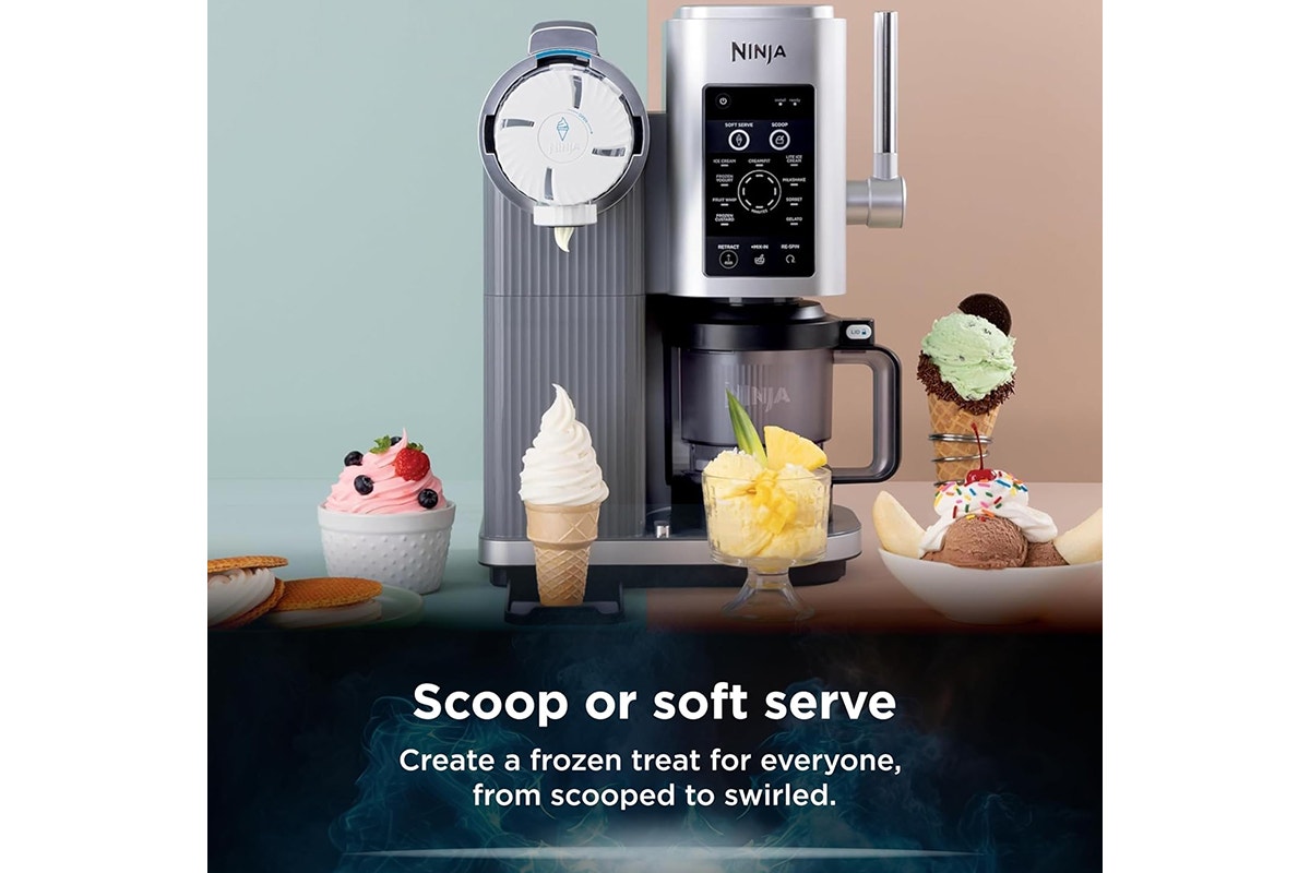 Ninja Swirl by CREAMi Soft Serve and Ice Cream Machine (Platinum Silver)