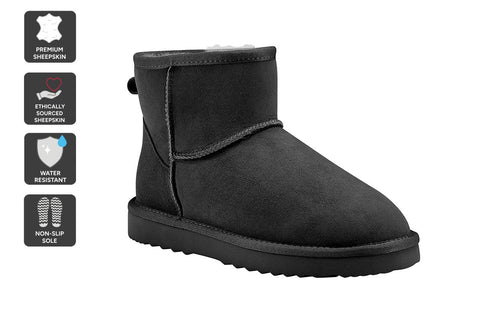 UGG Outback Premium Australian Sheepskin Mini Classic Boot (Black, Size 13M/14W US)