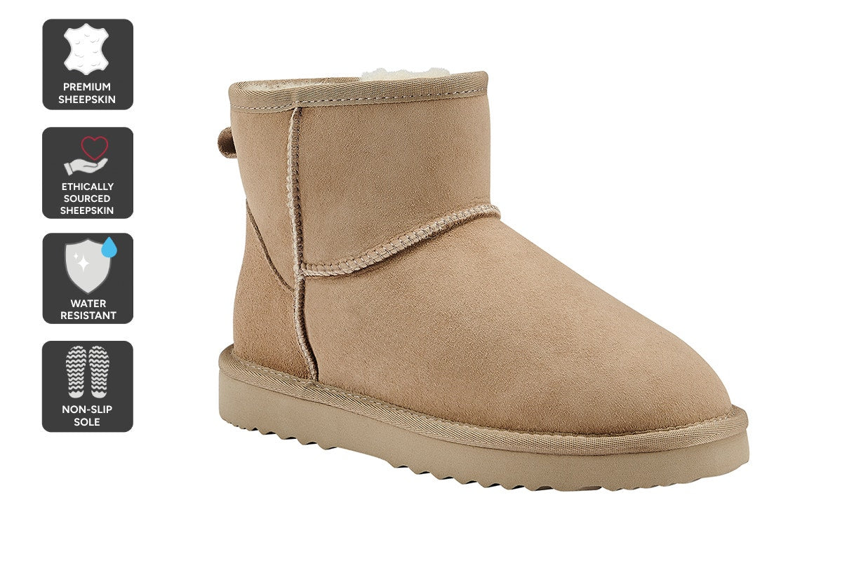 UGG Outback Premium Australian Sheepskin Mini Classic Boot (Sand, Size 13M/14W US)