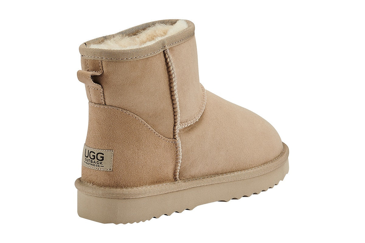 UGG Outback Premium Australian Sheepskin Mini Classic Boot (Sand, Size 13M/14W US)