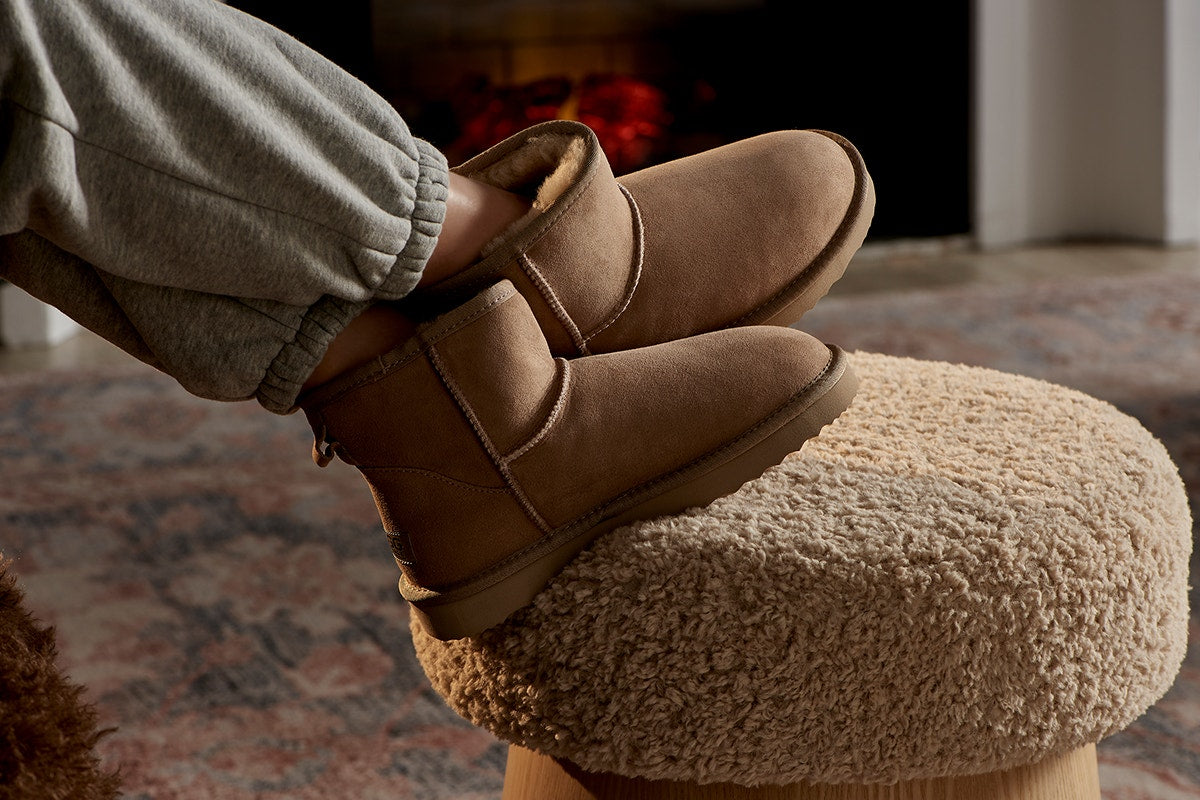 UGG Outback Premium Australian Sheepskin Mini Classic Boot (Sand, Size 13M/14W US)