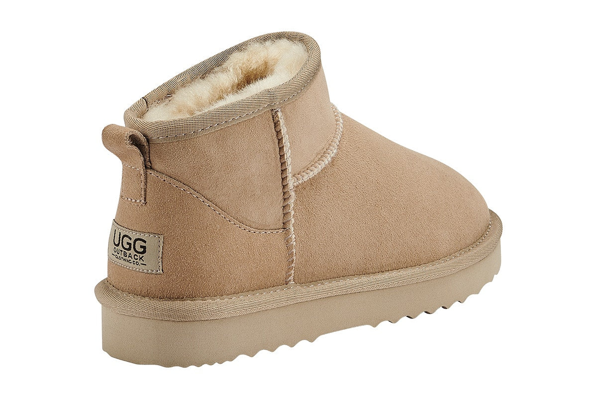 UGG Outback Premium Australian Sheepskin Ultra Mini Boot (Sand, Size 11M/12W US)