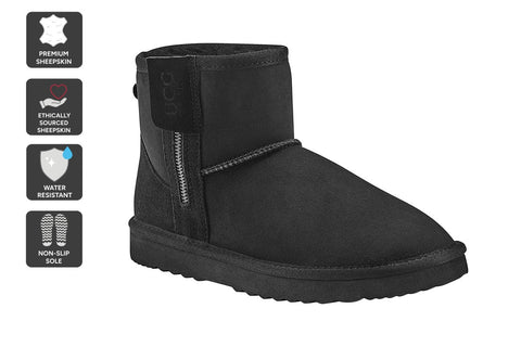 UGG Outback Premium Australian Sheepskin Zip Classic Boot (Black, Size 13M/14W US)