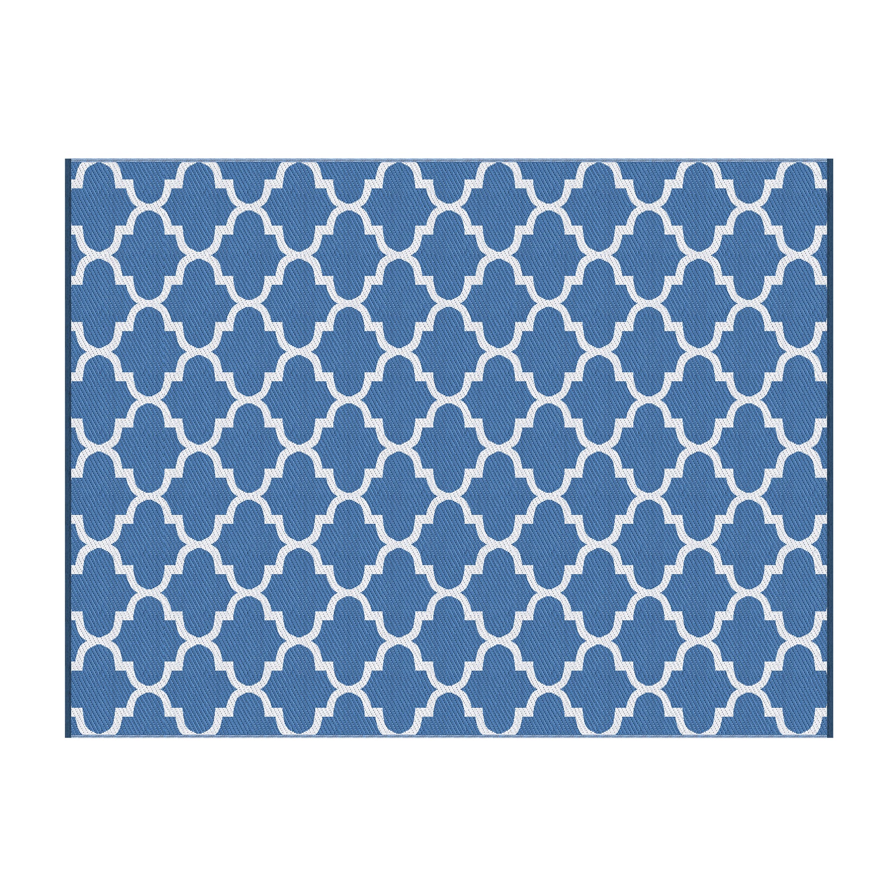 Gardeon Reversible Outdoor Rug – Blue 274 x 366cm with Carry Bag