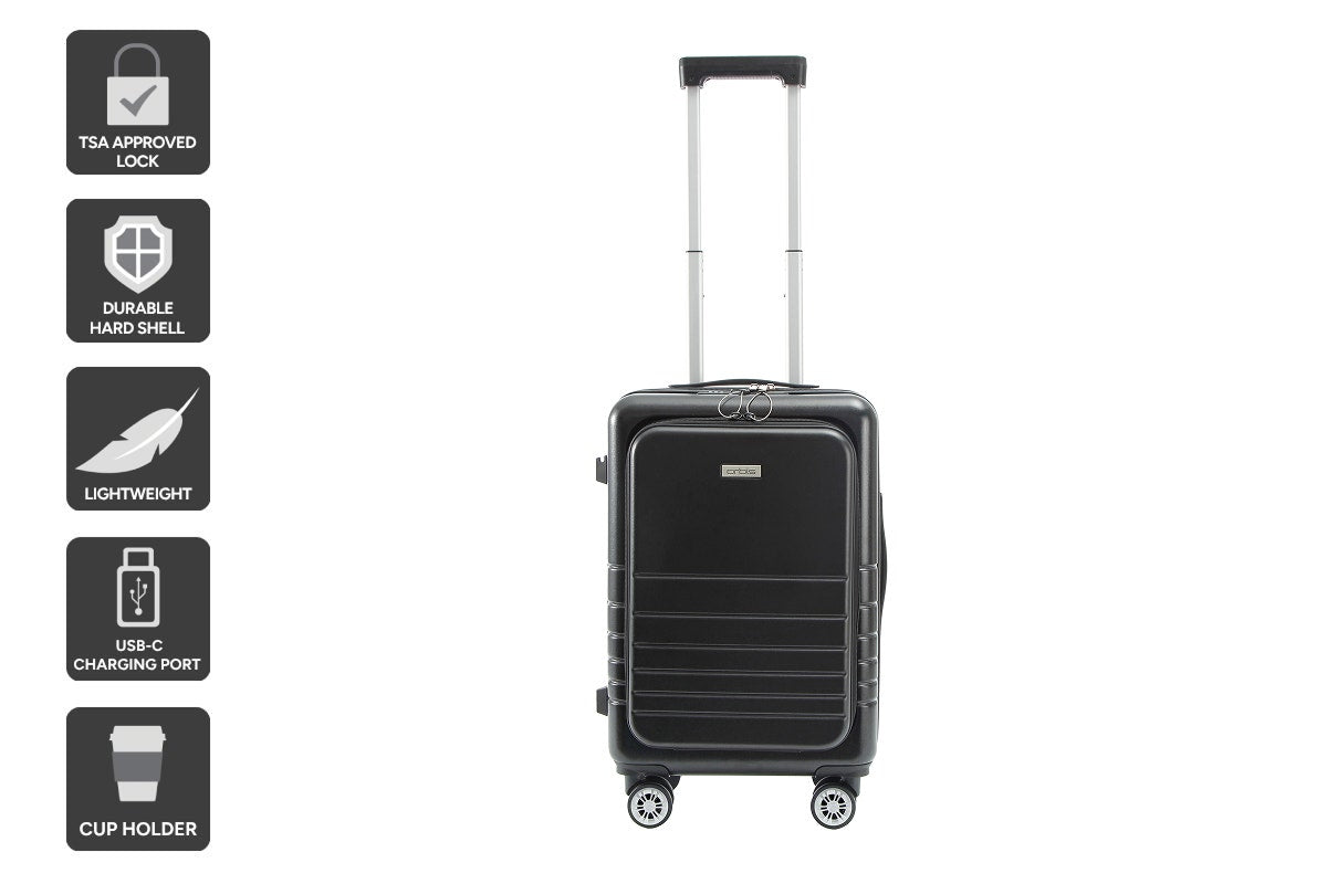 Orbis 20" Smart Carry On Suitcase (Black)