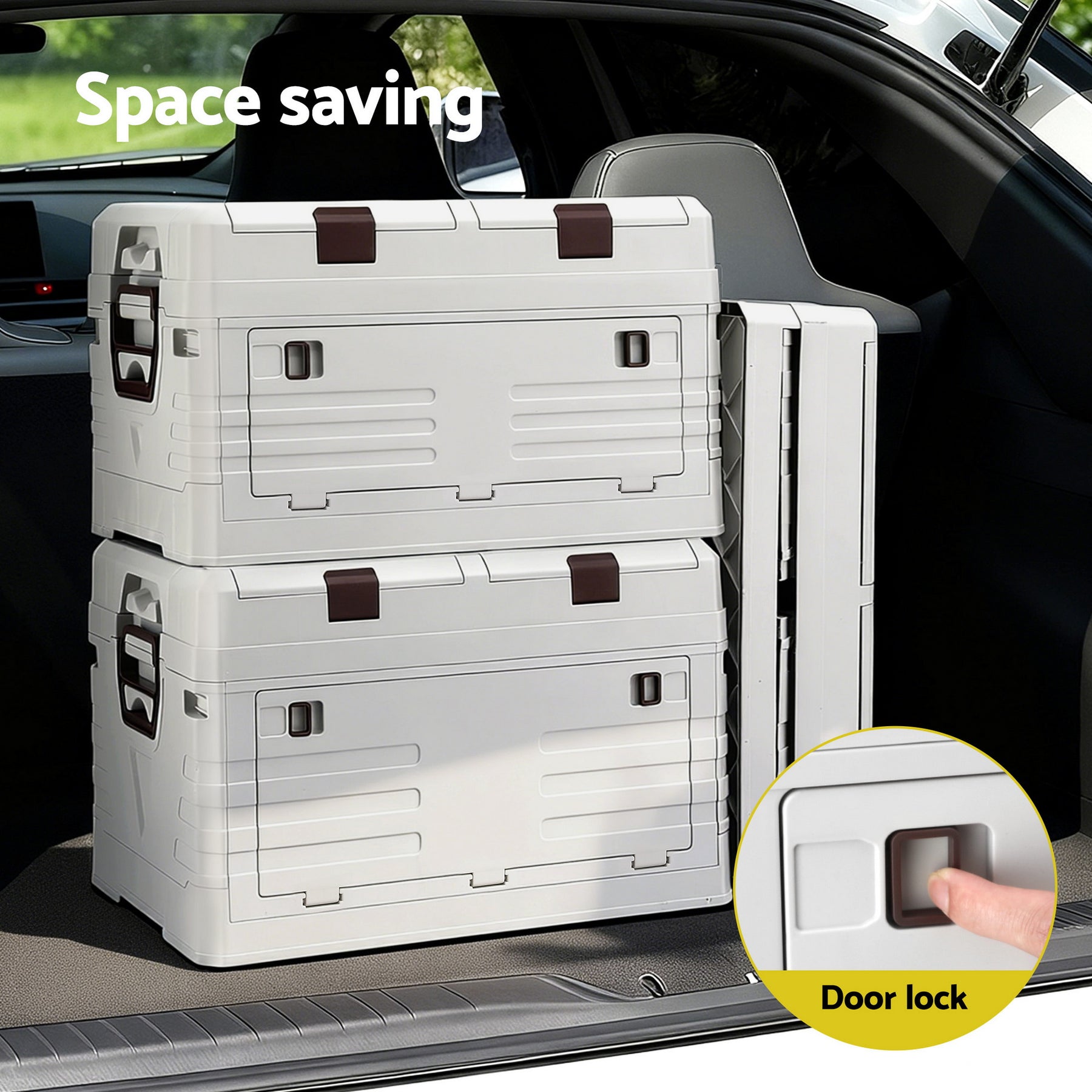 Gardeon 80L Outdoor Storage Box Foldable Camping Collapsible Bins Organizer - SuperSaverAU - view 5