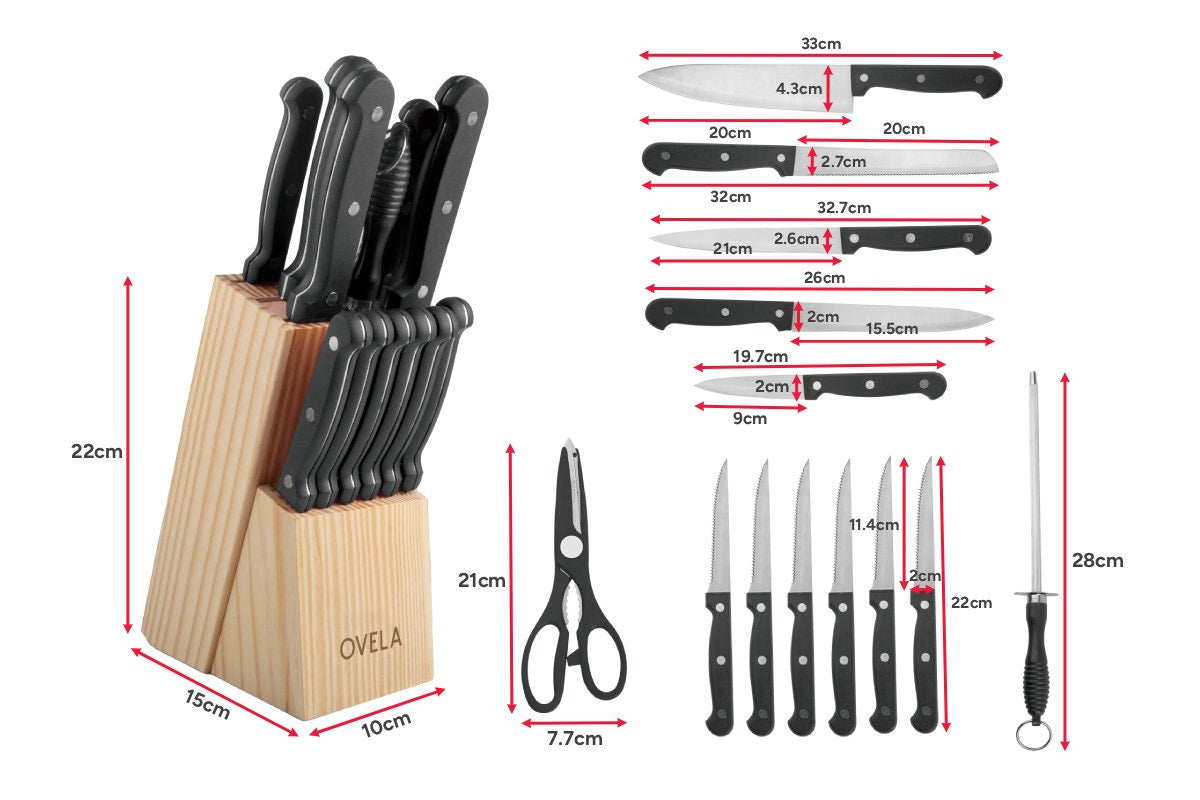 Ovela 14 Piece Knife Block Set