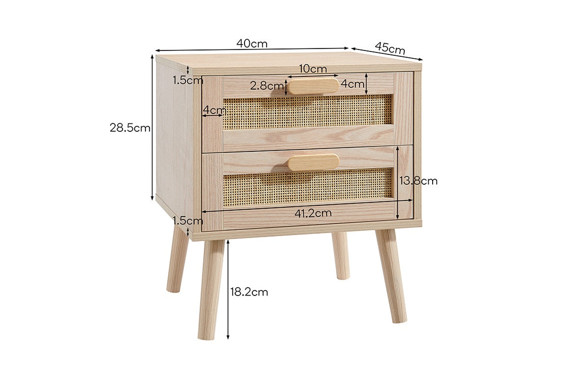 Set of 2 Ovela Ava 2-Drawer Bedside Tables