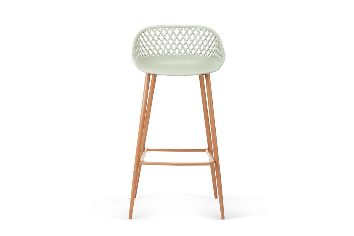 Ovela Set of 2 Leerdam Bar Stools (Pastel Green)