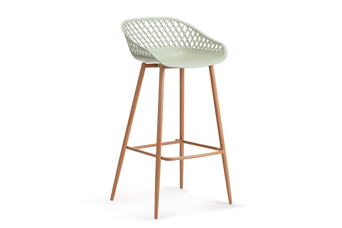 Ovela Set of 2 Leerdam Bar Stools (Pastel Green)