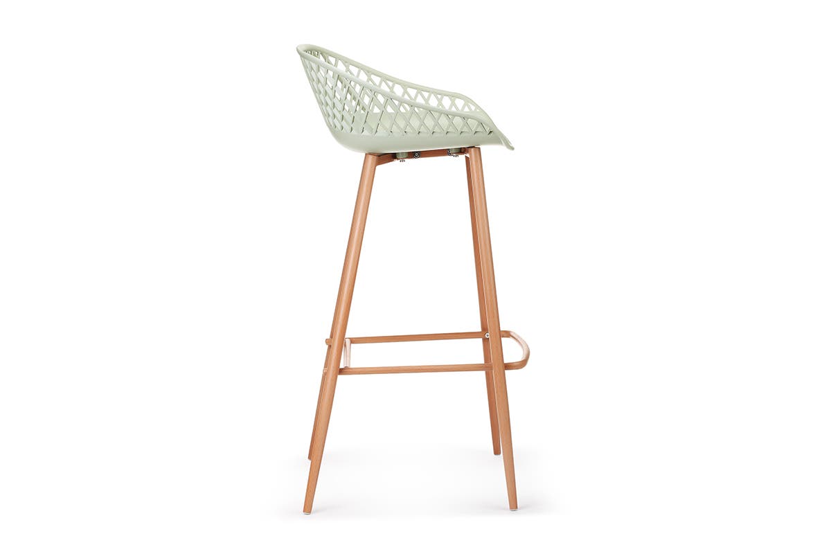 Ovela Set of 2 Leerdam Bar Stools (Pastel Green)