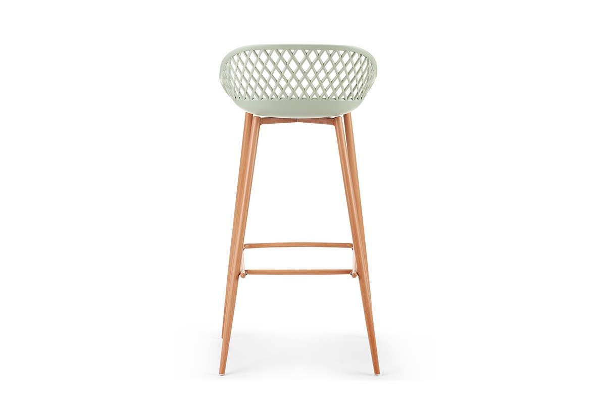 Ovela Set of 2 Leerdam Bar Stools (Pastel Green)