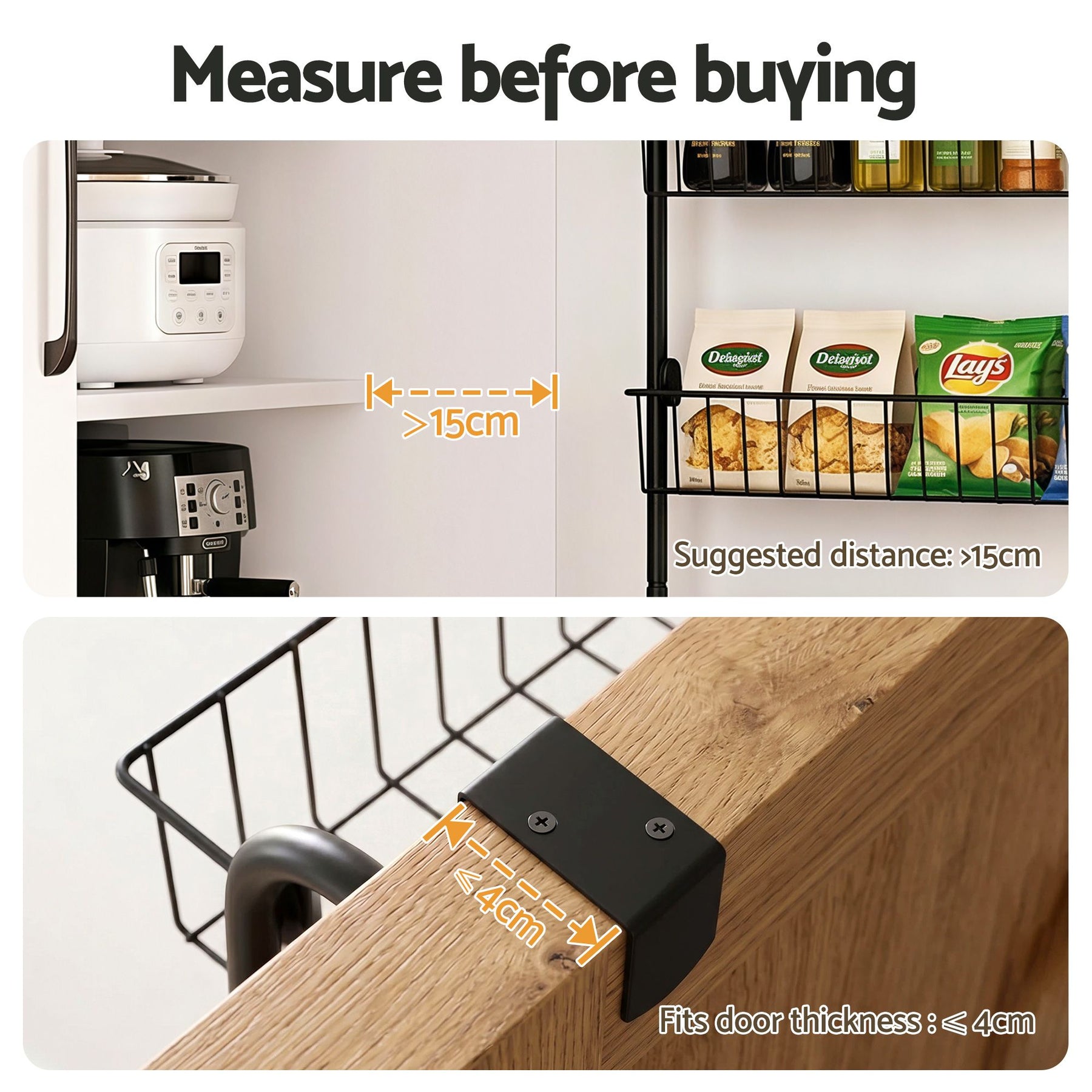 Artiss 6-Tier Over Door Storage Hanger with Steel Frame - Black