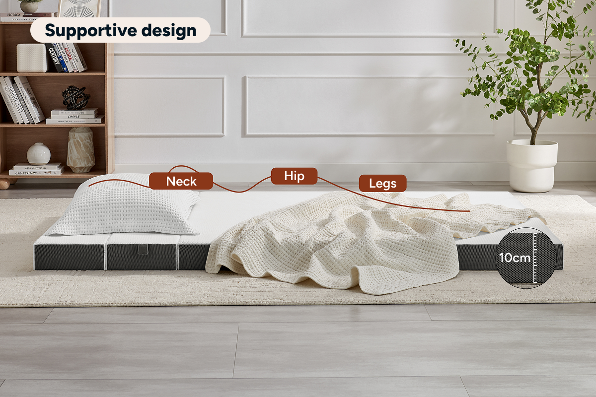 Ovela Folding Sofa Bed Mattress (White, Double)