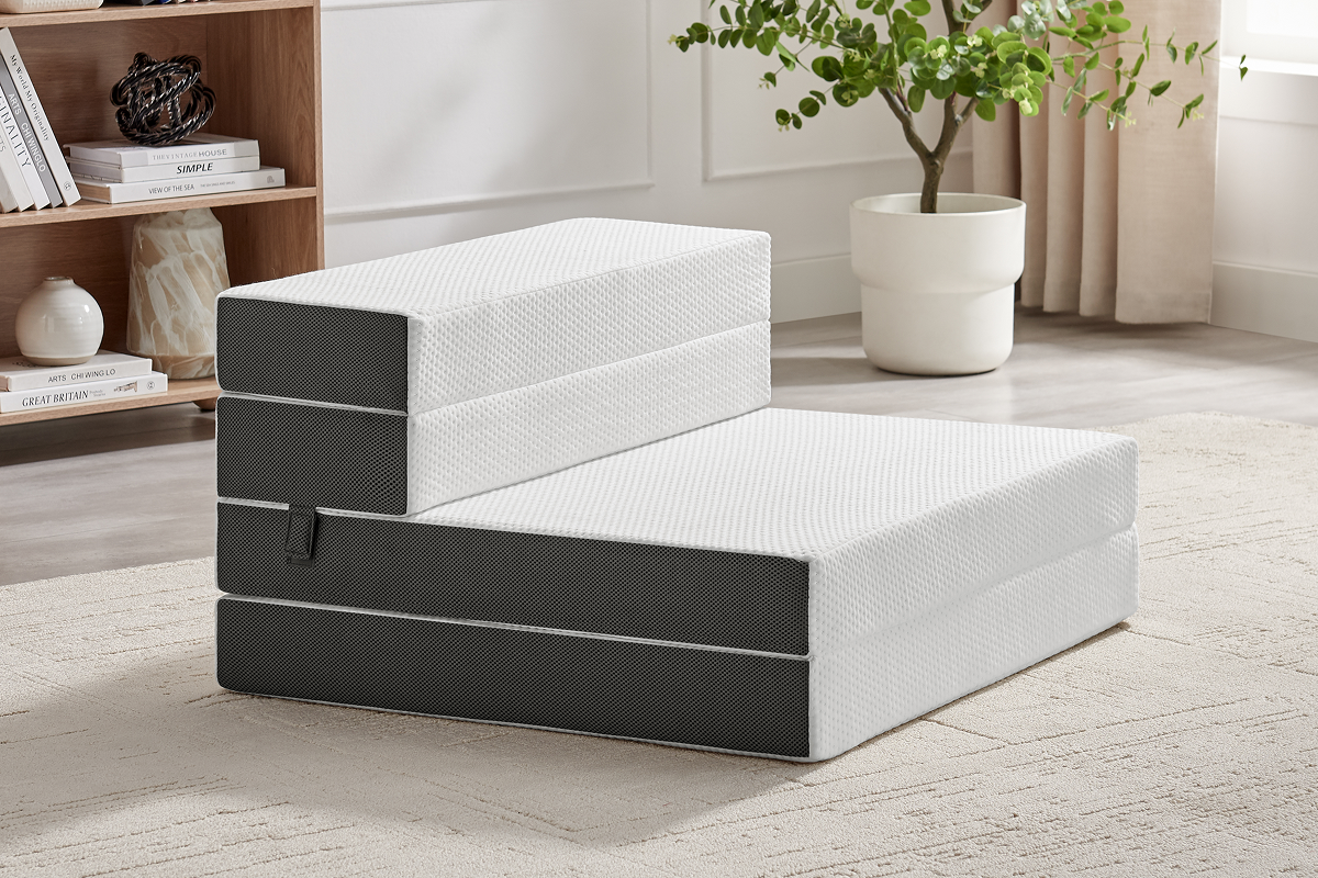 Ovela Folding Sofa Bed Mattress (White, Single)