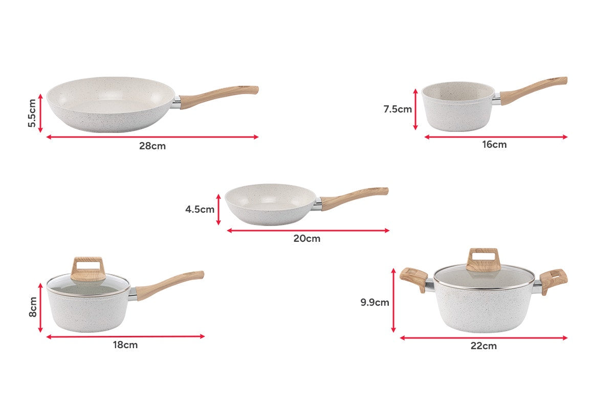 Ovela 5 Piece Granite Non-Stick Induction Cookware Set