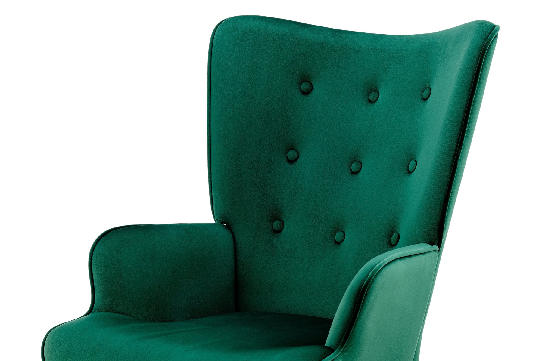 Ovela Henry High Back Armchair Green Velvet - SuperSaverAU - view 4
