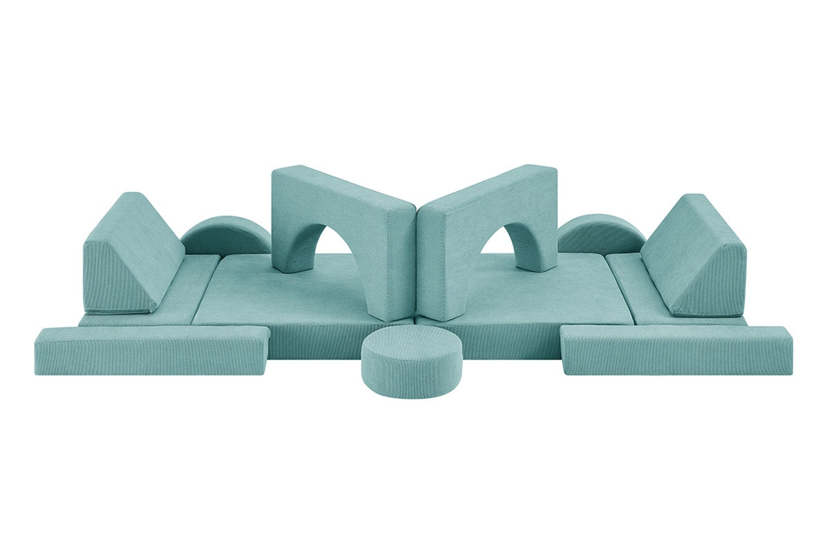 Ovela 14 Piece Modular Double Kids Play Sofa (Sage Green)