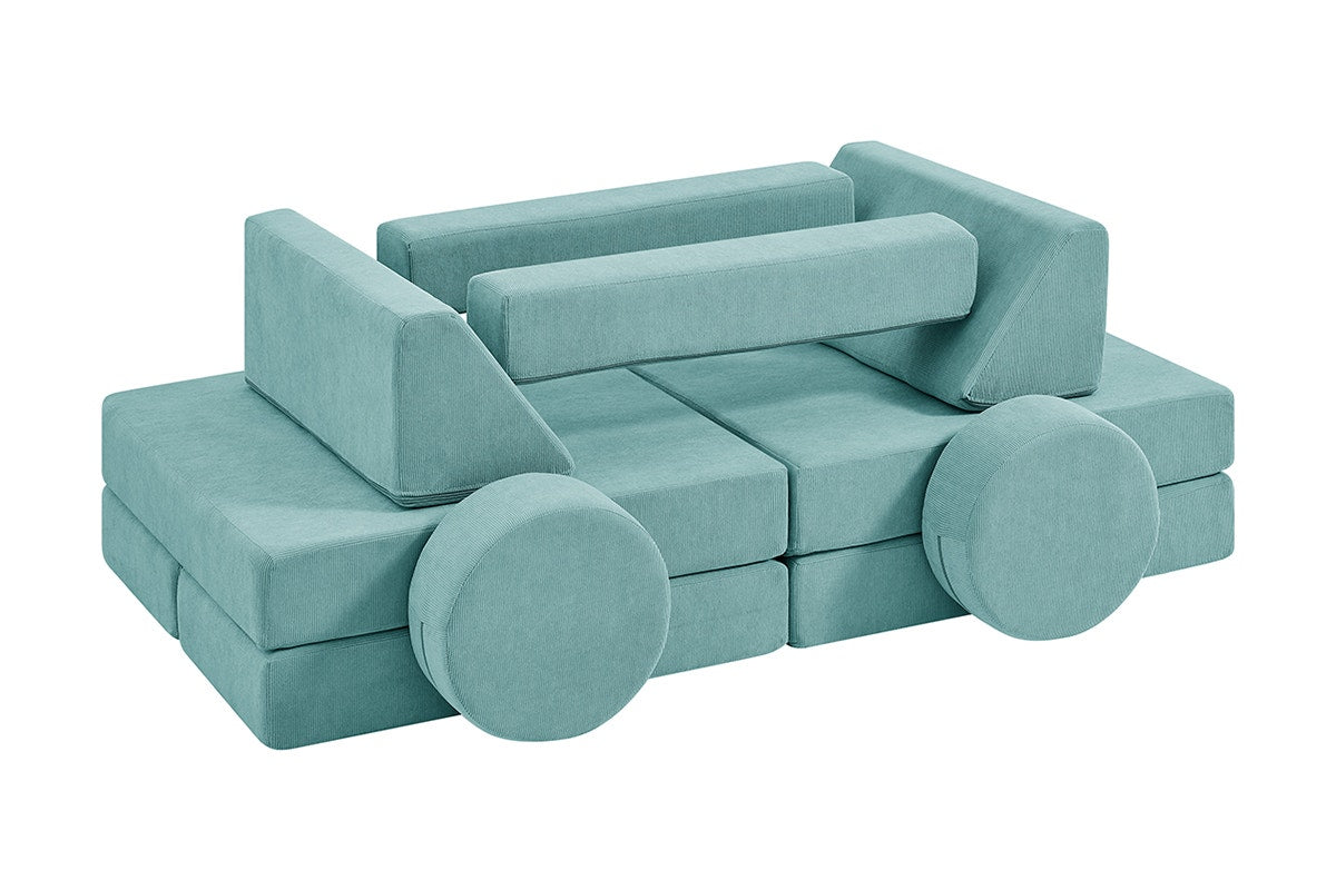 Ovela 14 Piece Modular Double Kids Play Sofa (Sage Green)