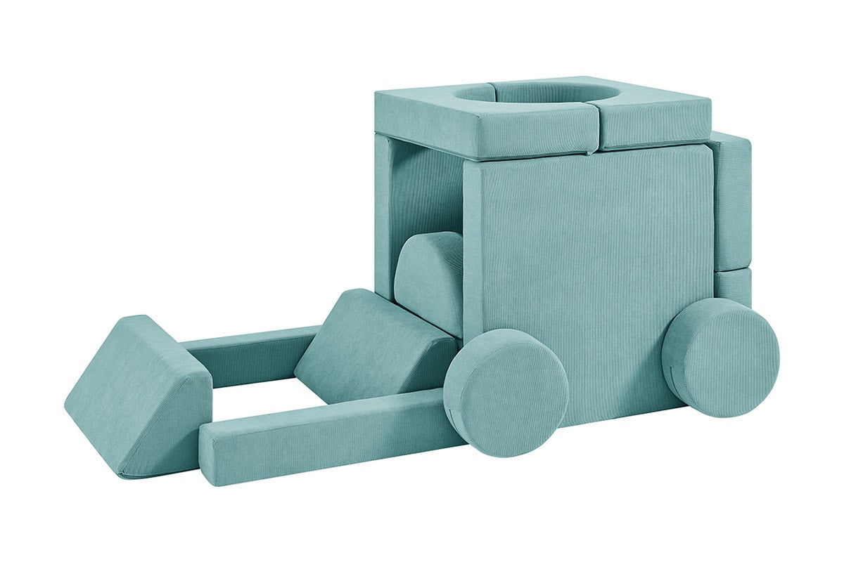 Ovela 14 Piece Modular Double Kids Play Sofa (Sage Green)
