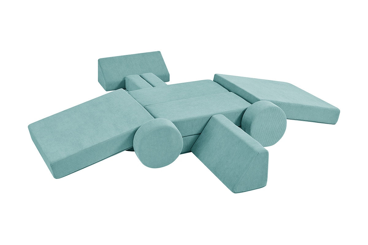 Ovela 14 Piece Modular Double Kids Play Sofa (Sage Green)