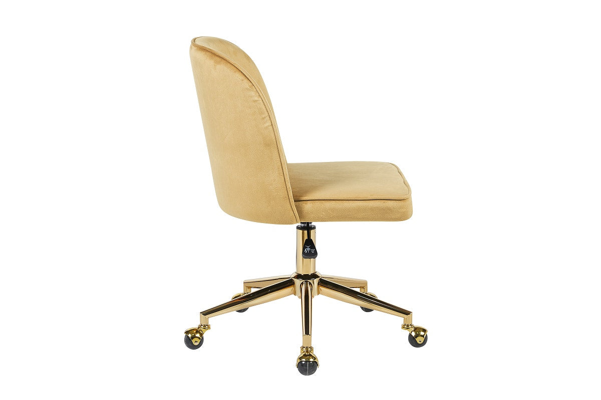 Ovela Monty Velvet Office Chair (Mustard)
