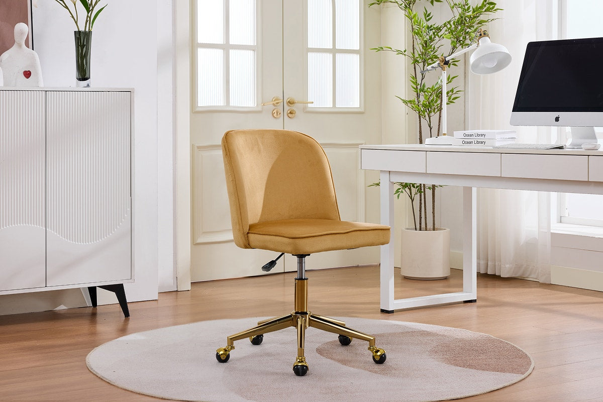 Ovela Monty Velvet Office Chair (Mustard)